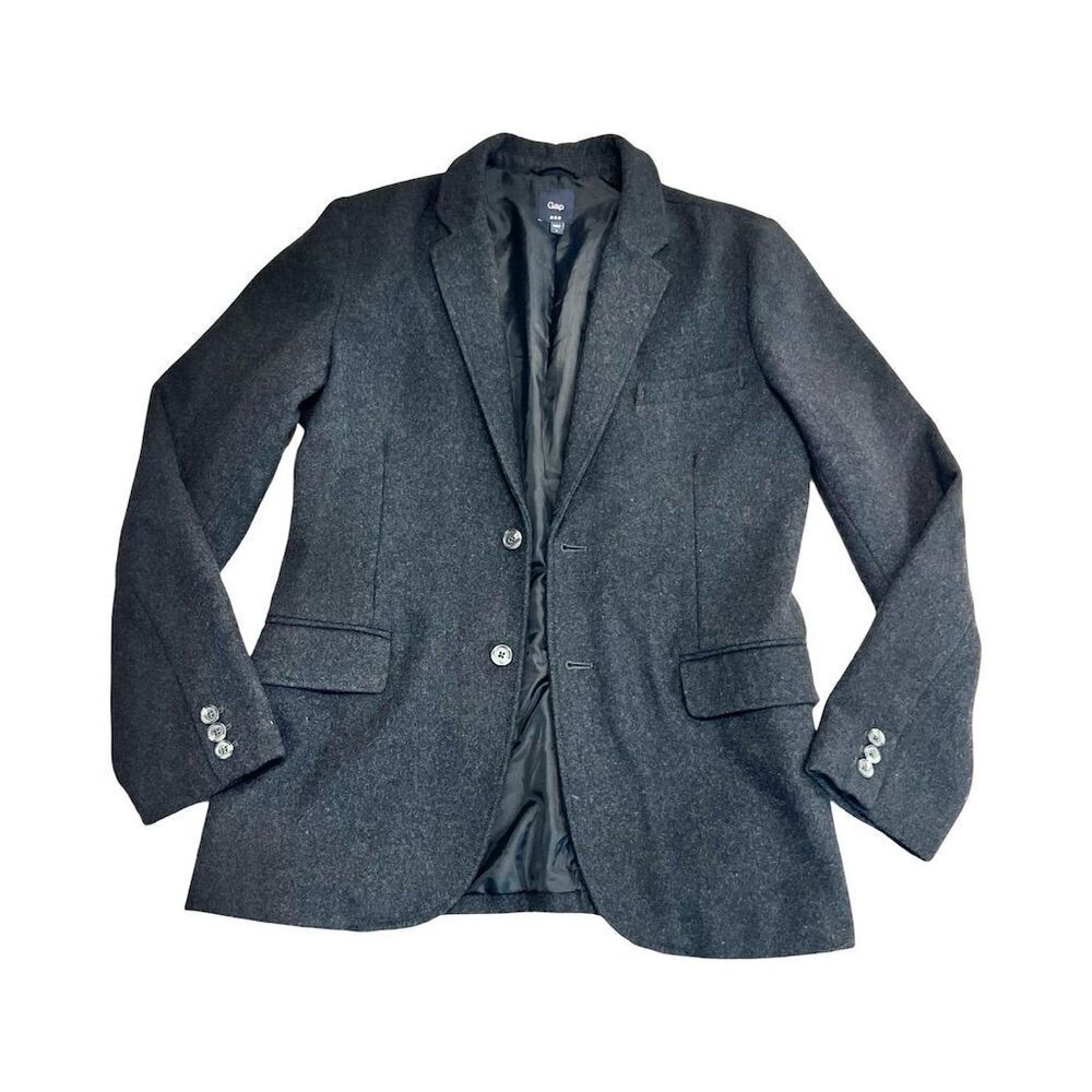 Gap Men's Gray Wool Blazer Jacket Size L Two-Button